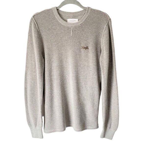 Men’s Gray Long Sleeve Thermal Shirt – Casual Slim Fit Waffle Knit Crewneck L - Picture 2 of 12